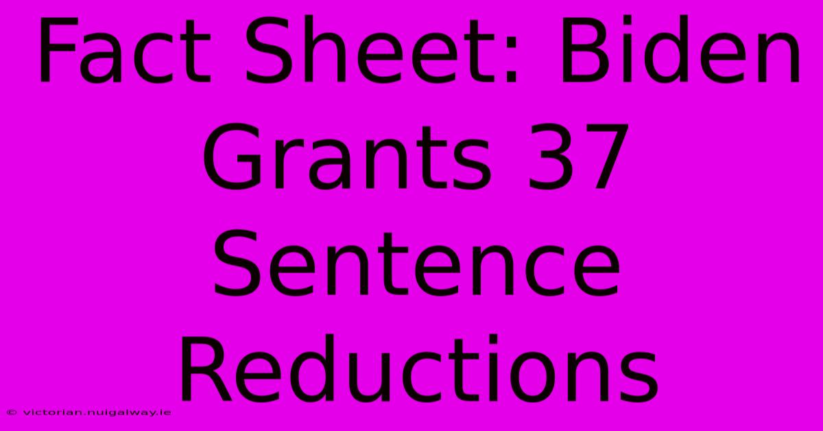 Fact Sheet: Biden Grants 37 Sentence Reductions