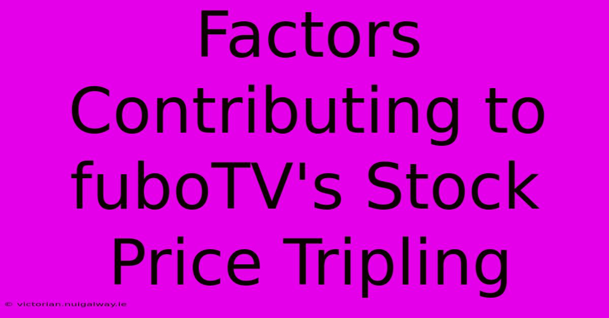 Factors Contributing To FuboTV's Stock Price Tripling