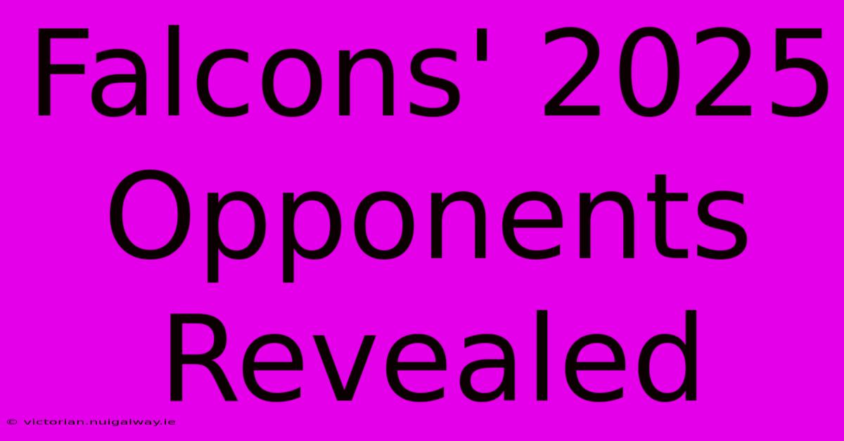 Falcons' 2025 Opponents Revealed