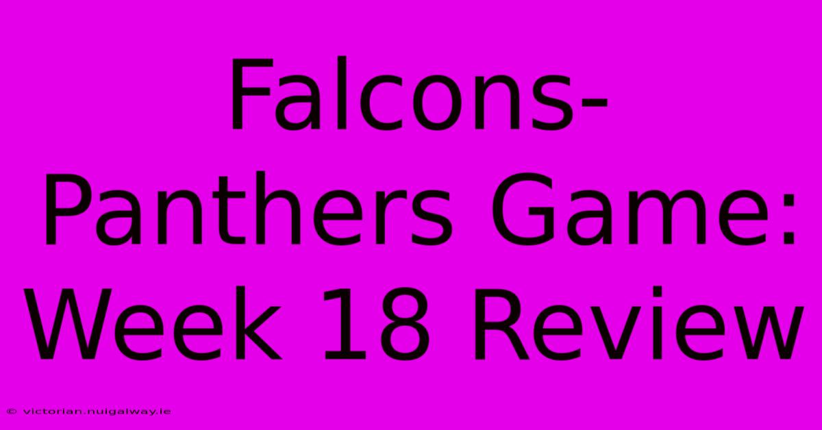 Falcons-Panthers Game: Week 18 Review