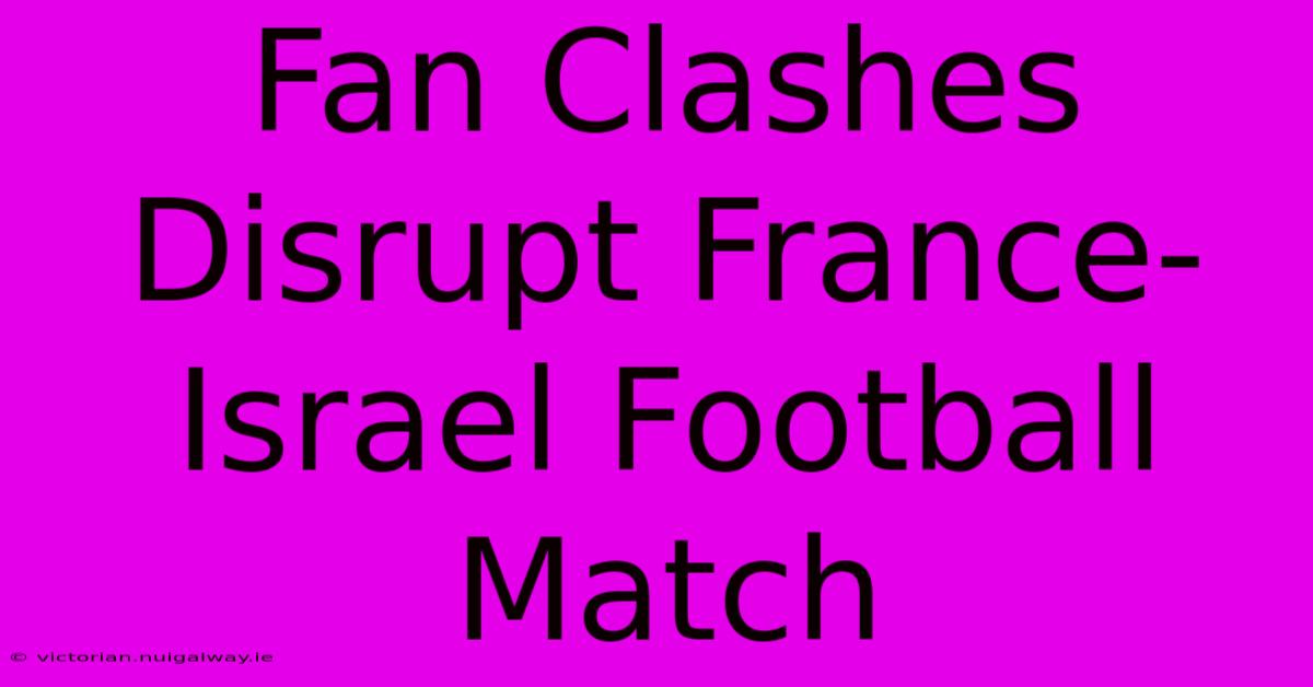 Fan Clashes Disrupt France-Israel Football Match