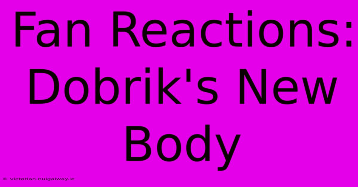 Fan Reactions: Dobrik's New Body