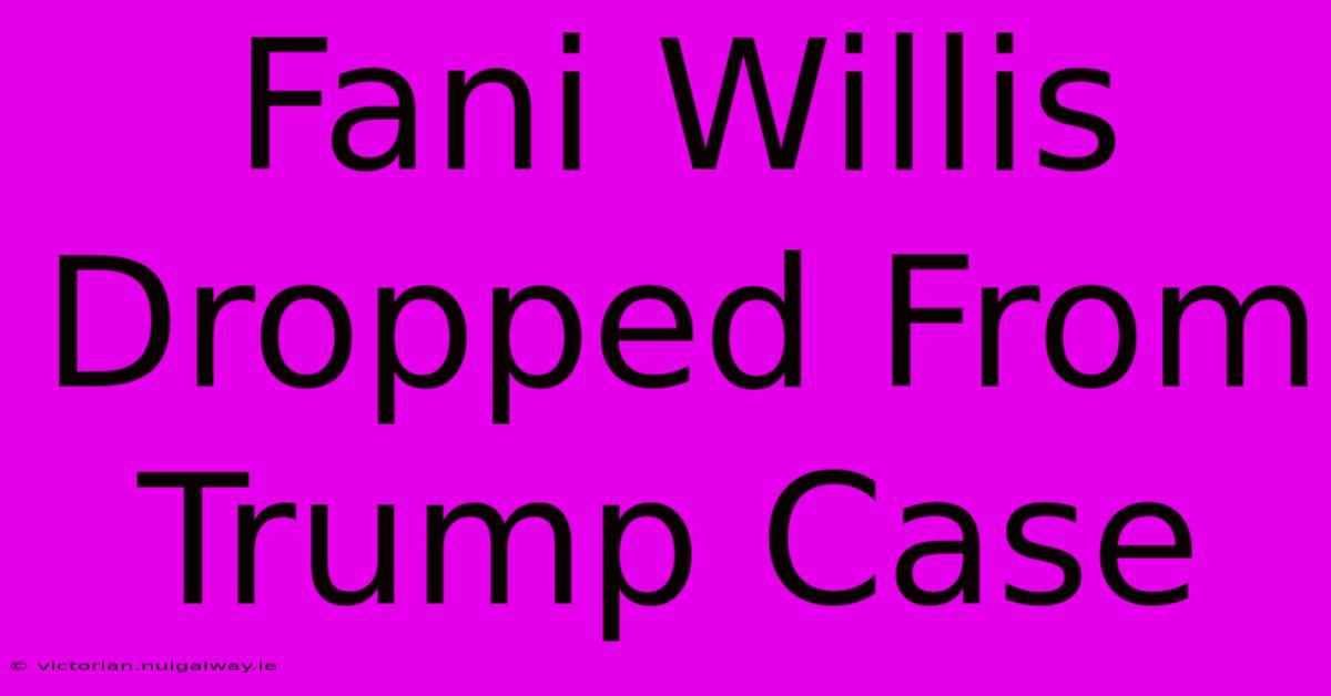 Fani Willis Dropped From Trump Case