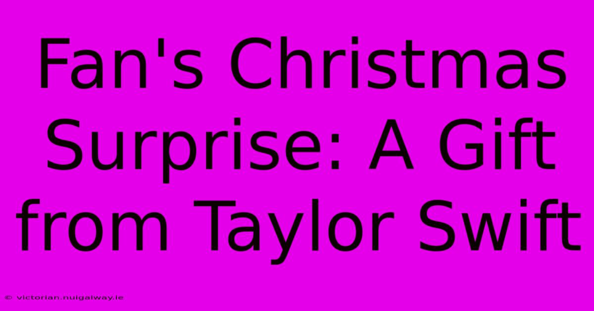 Fan's Christmas Surprise: A Gift From Taylor Swift