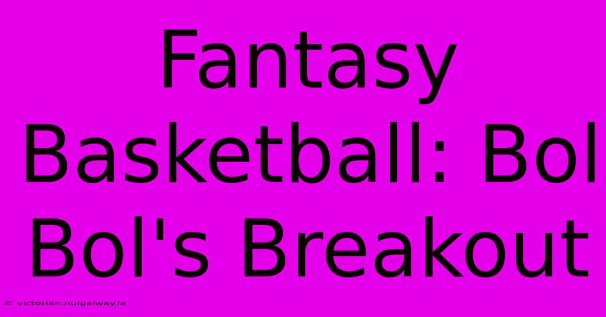 Fantasy Basketball: Bol Bol's Breakout