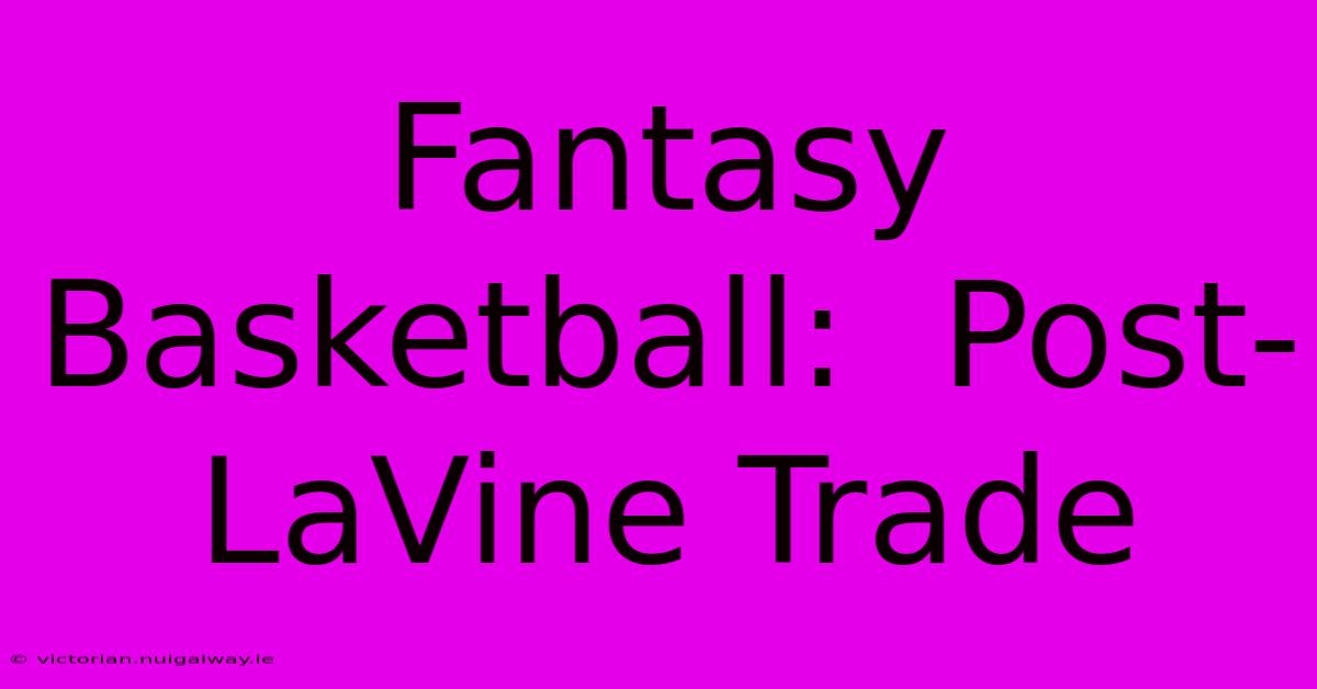 Fantasy Basketball:  Post-LaVine Trade