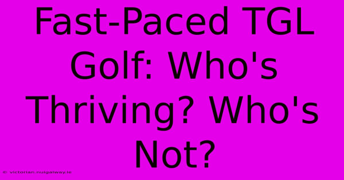 Fast-Paced TGL Golf: Who's Thriving? Who's Not?