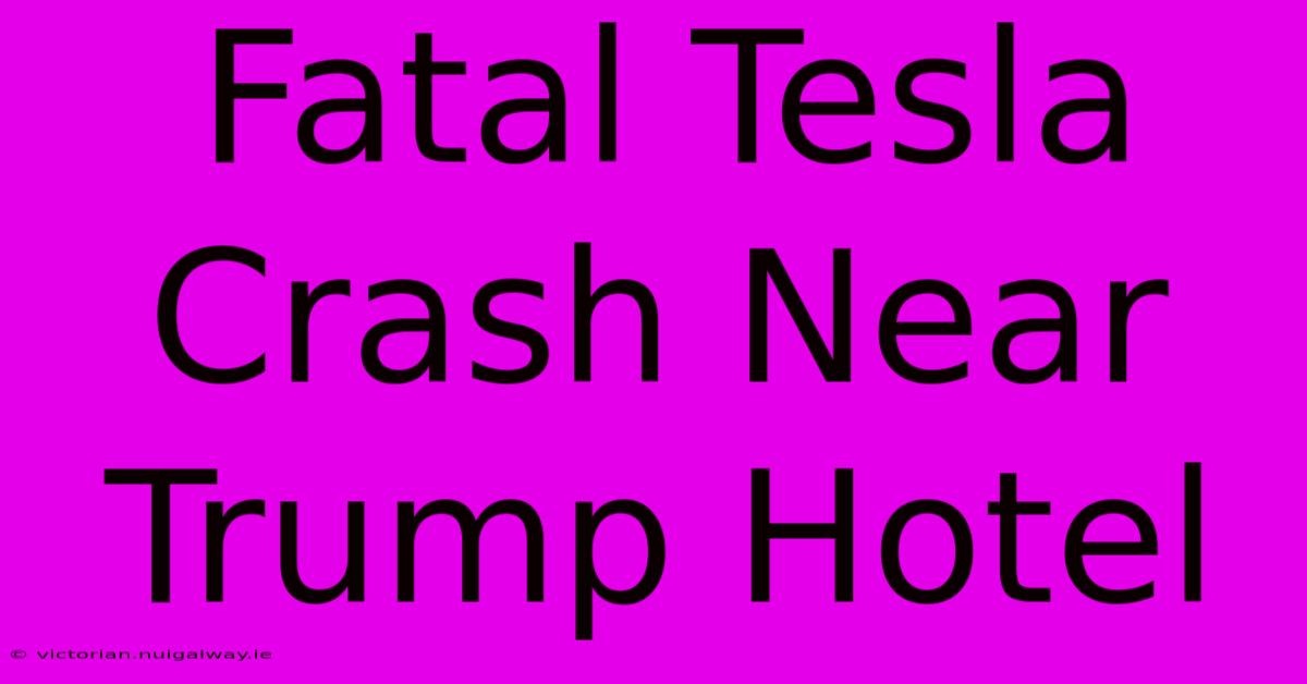 Fatal Tesla Crash Near Trump Hotel