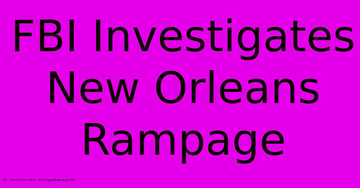 FBI Investigates New Orleans Rampage