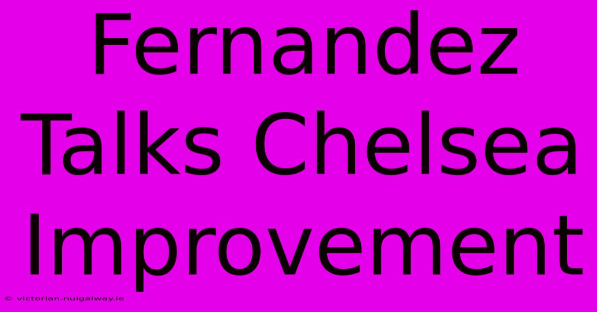 Fernandez Talks Chelsea Improvement