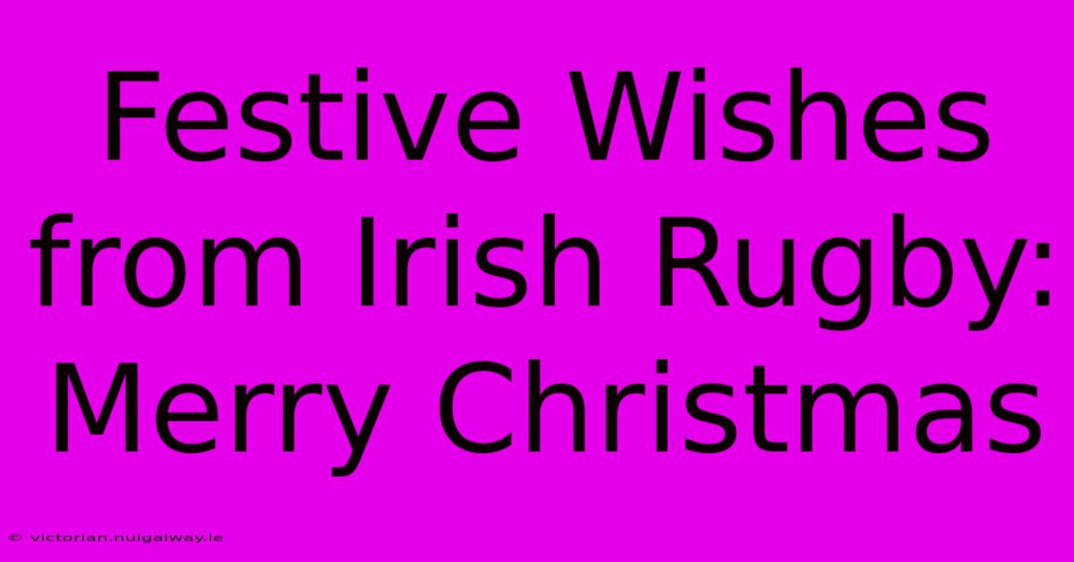 Festive Wishes From Irish Rugby: Merry Christmas