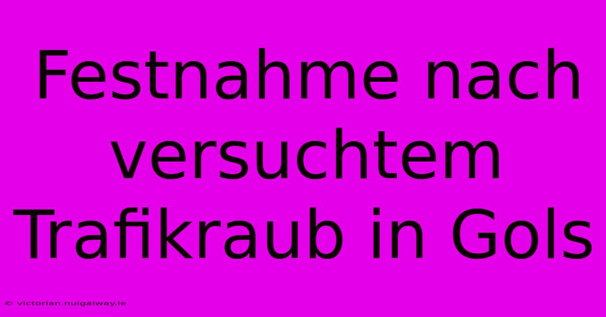 Festnahme Nach Versuchtem Trafikraub In Gols