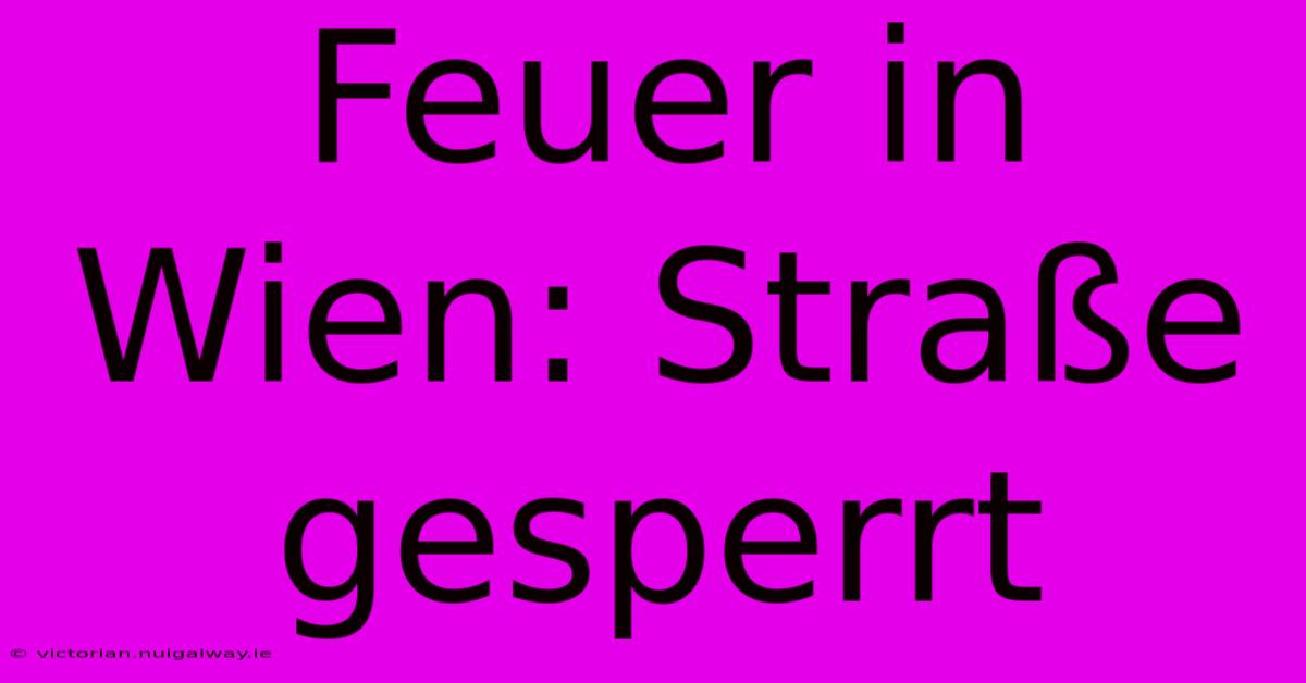 Feuer In Wien: Straße Gesperrt