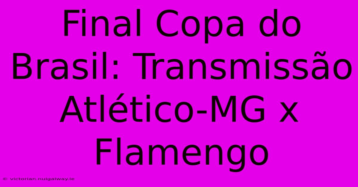 Final Copa Do Brasil: Transmissão Atlético-MG X Flamengo