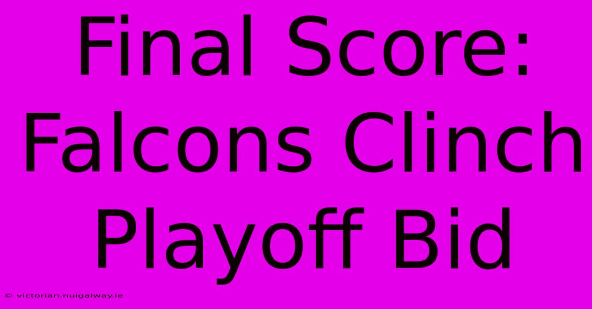 Final Score: Falcons Clinch Playoff Bid