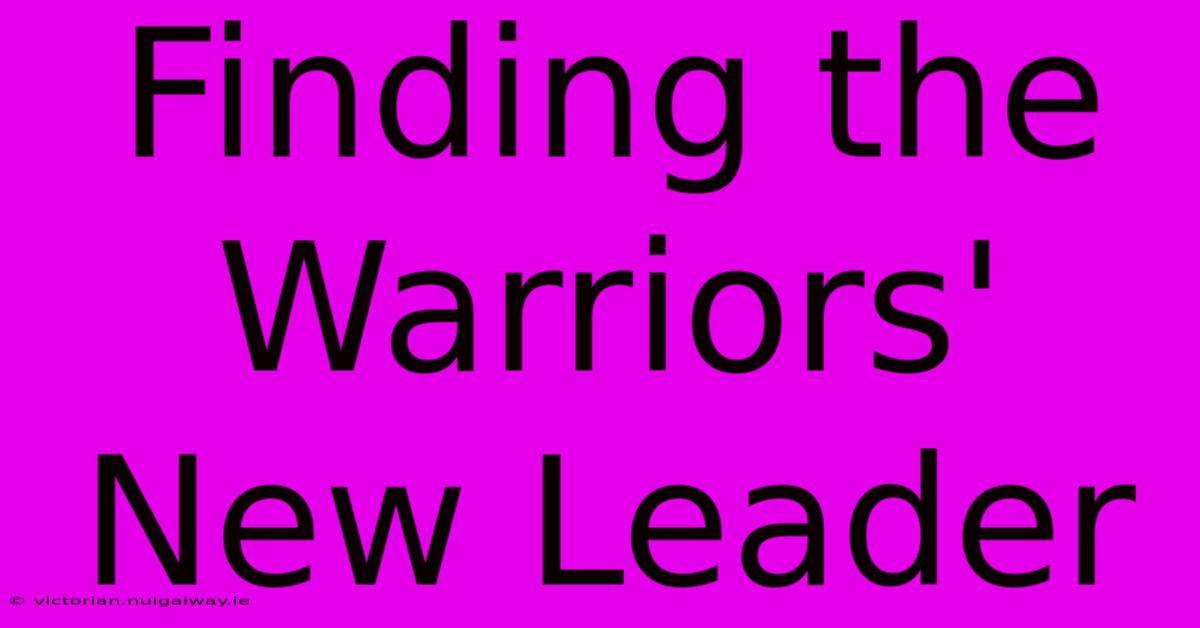 Finding The Warriors' New Leader