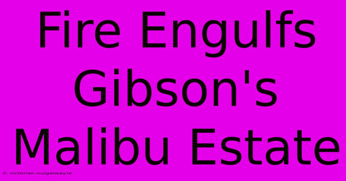 Fire Engulfs Gibson's Malibu Estate