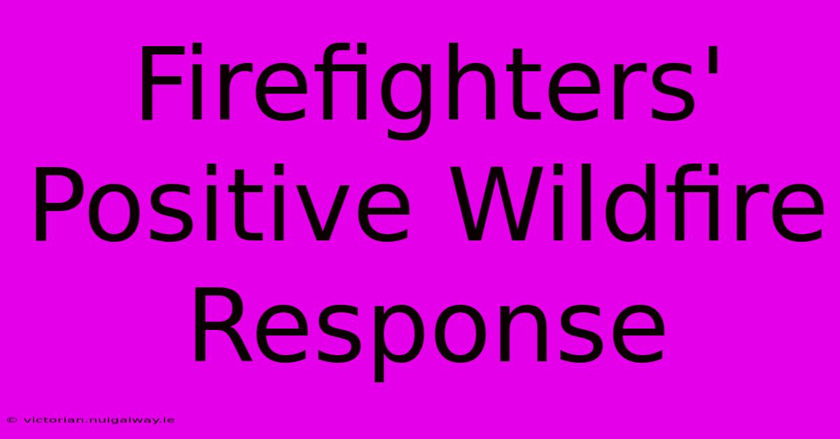 Firefighters' Positive Wildfire Response