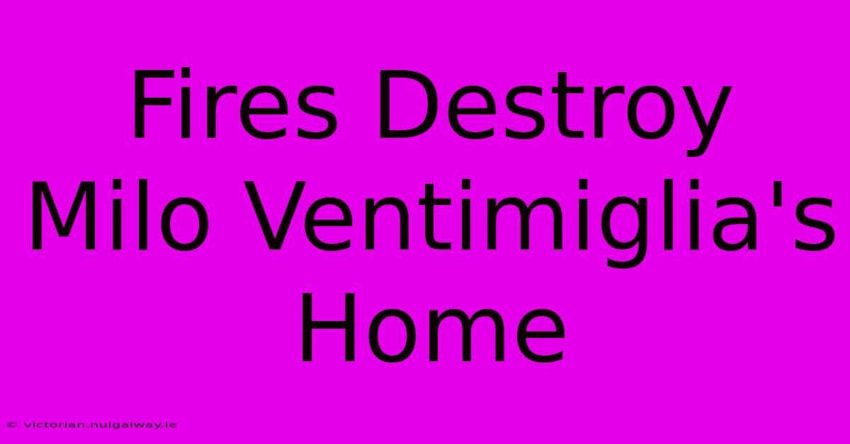 Fires Destroy Milo Ventimiglia's Home