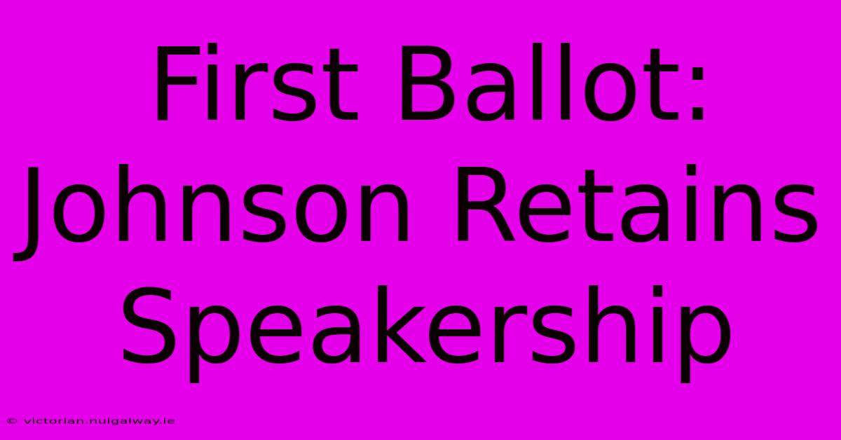 First Ballot: Johnson Retains Speakership