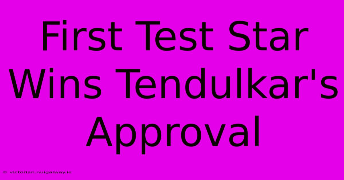 First Test Star Wins Tendulkar's Approval