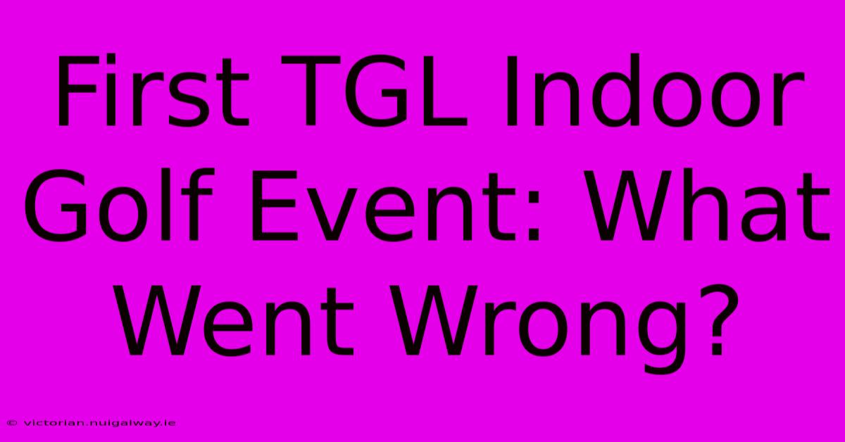 First TGL Indoor Golf Event: What Went Wrong?