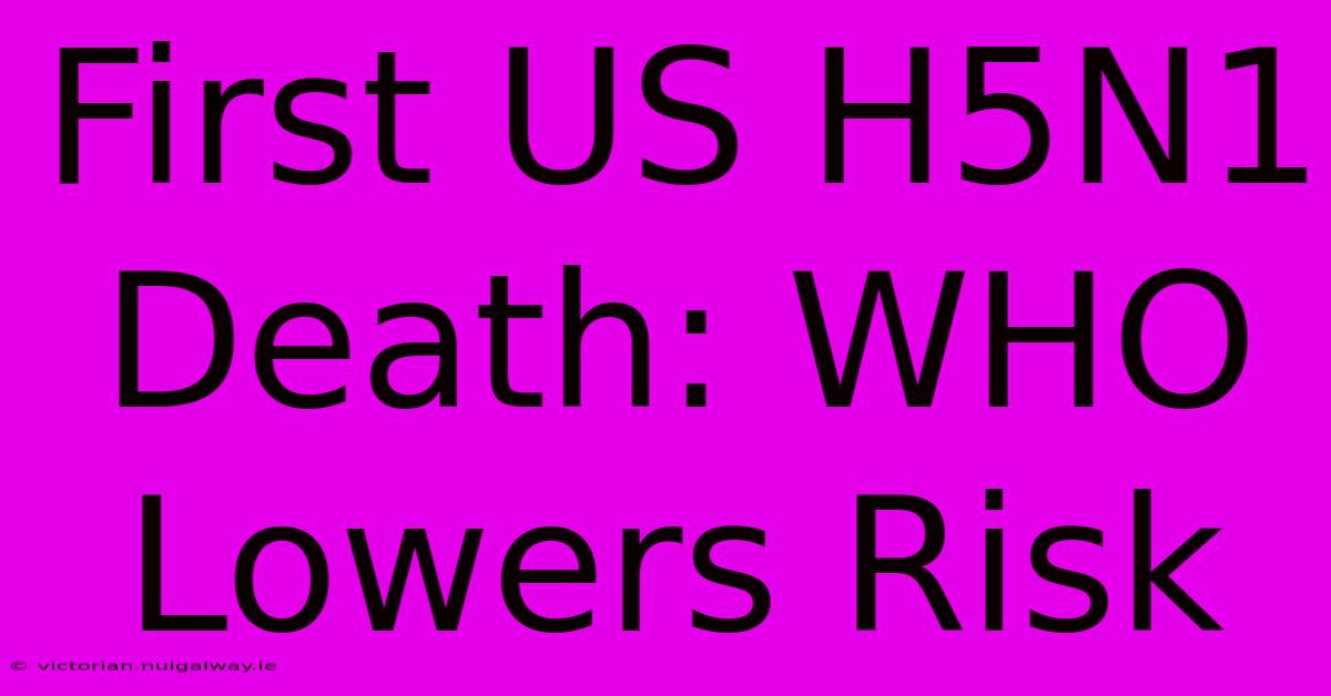 First US H5N1 Death: WHO Lowers Risk