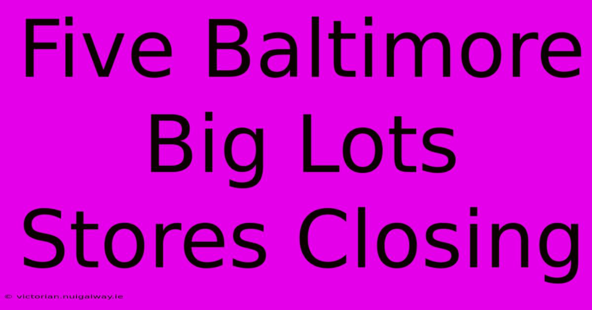 Five Baltimore Big Lots Stores Closing