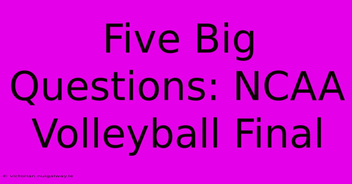 Five Big Questions: NCAA Volleyball Final