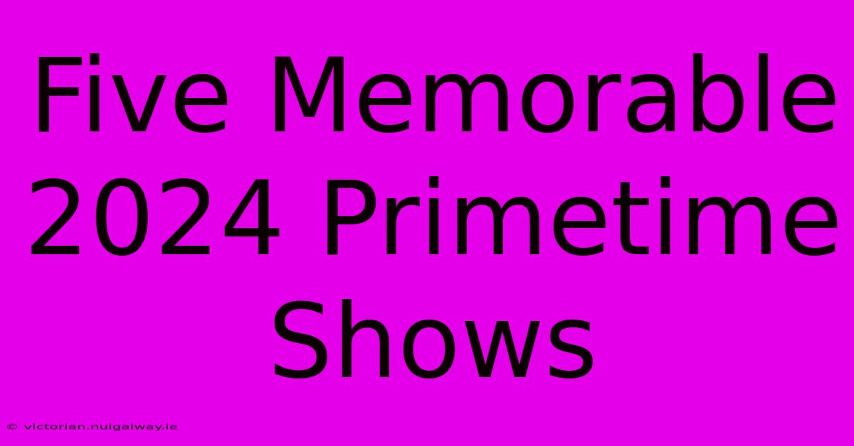 Five Memorable 2024 Primetime Shows