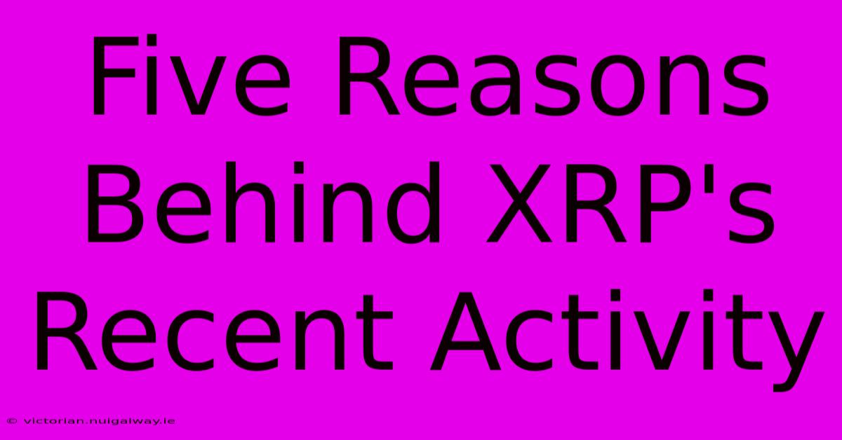 Five Reasons Behind XRP's Recent Activity