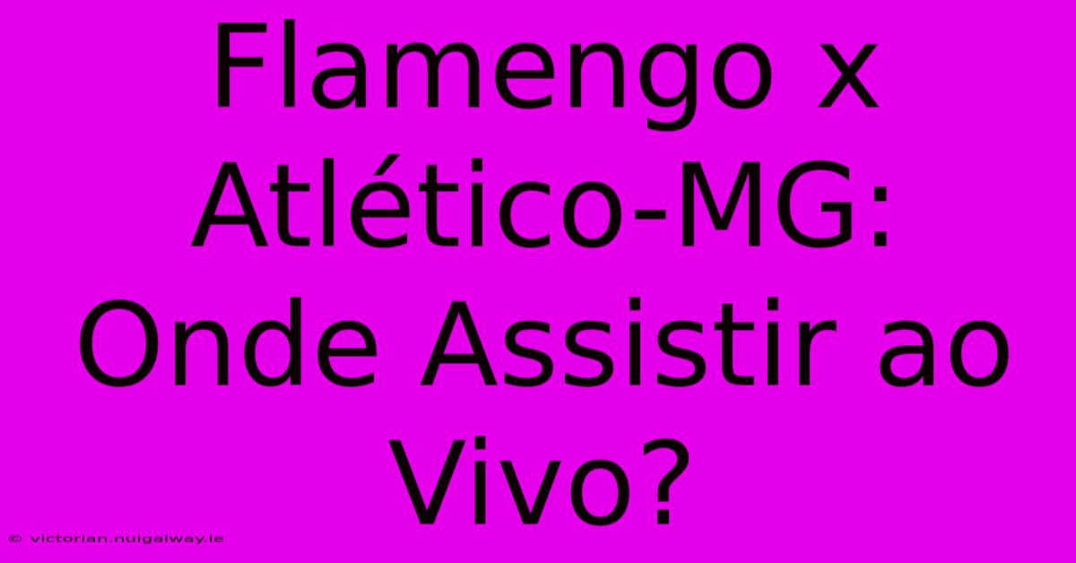 Flamengo X Atlético-MG: Onde Assistir Ao Vivo?