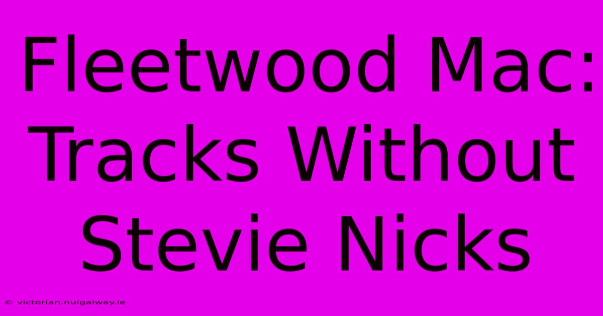 Fleetwood Mac: Tracks Without Stevie Nicks