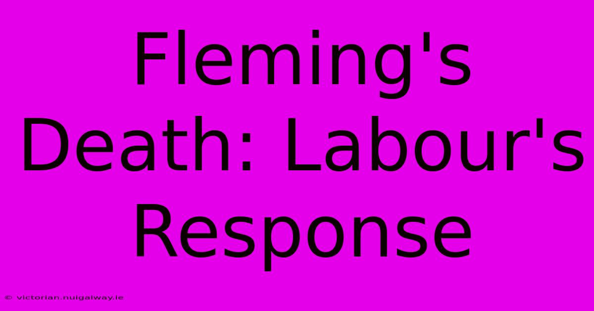 Fleming's Death: Labour's Response