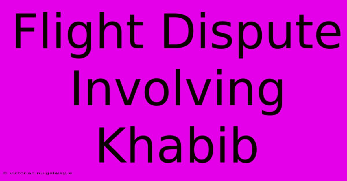 Flight Dispute Involving Khabib