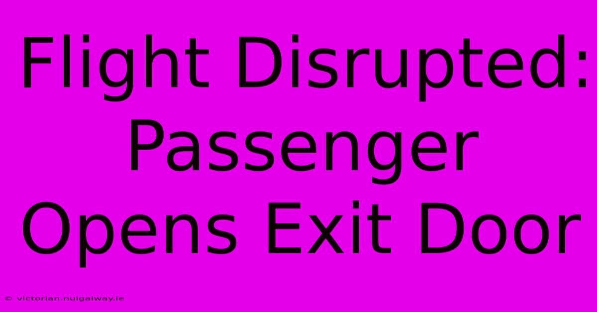 Flight Disrupted: Passenger Opens Exit Door