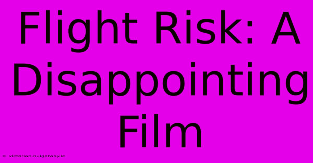 Flight Risk: A Disappointing Film