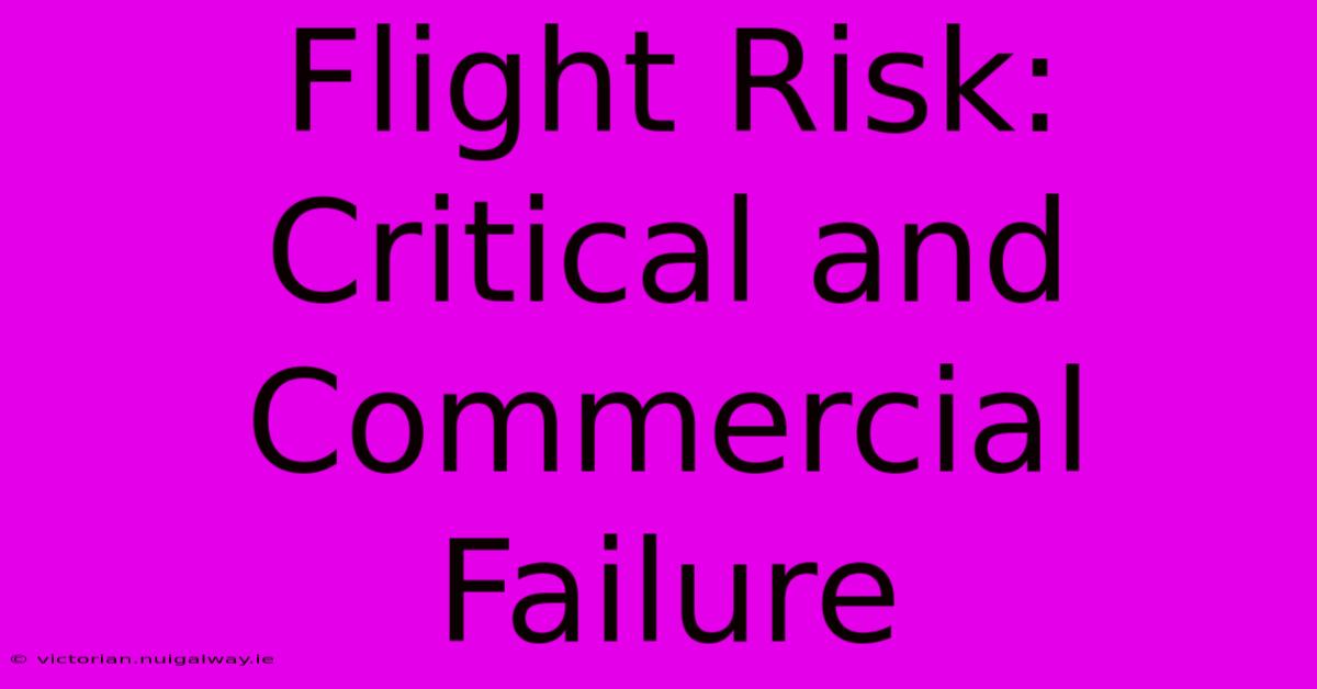 Flight Risk: Critical And Commercial Failure