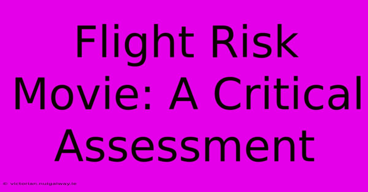 Flight Risk Movie: A Critical Assessment