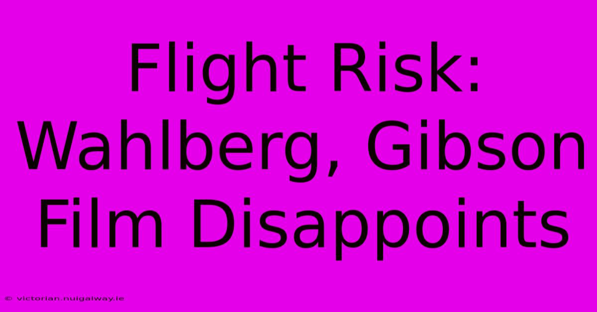 Flight Risk: Wahlberg, Gibson Film Disappoints