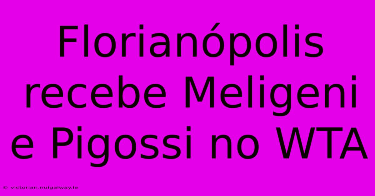 Florianópolis Recebe Meligeni E Pigossi No WTA