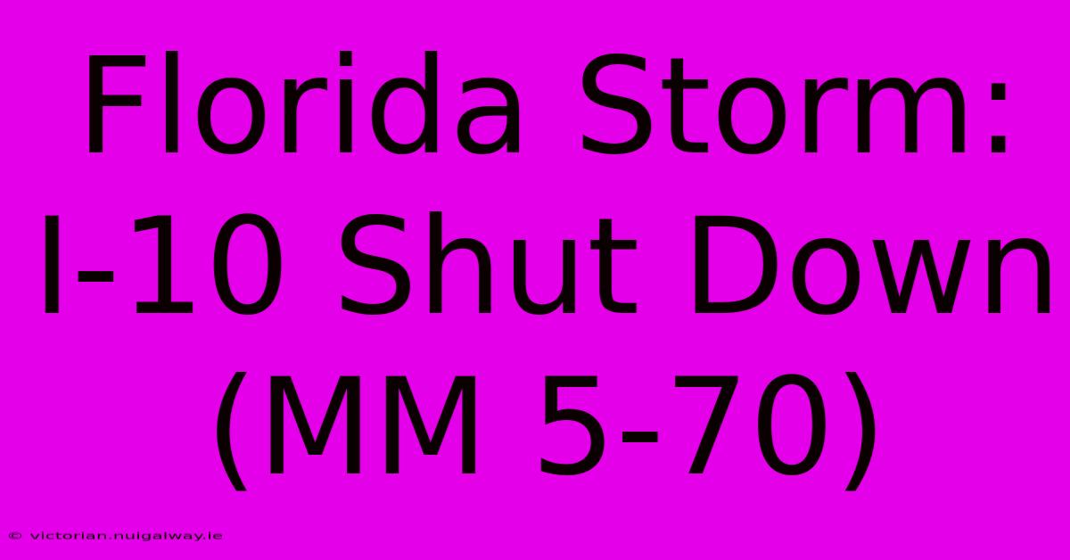 Florida Storm: I-10 Shut Down (MM 5-70)