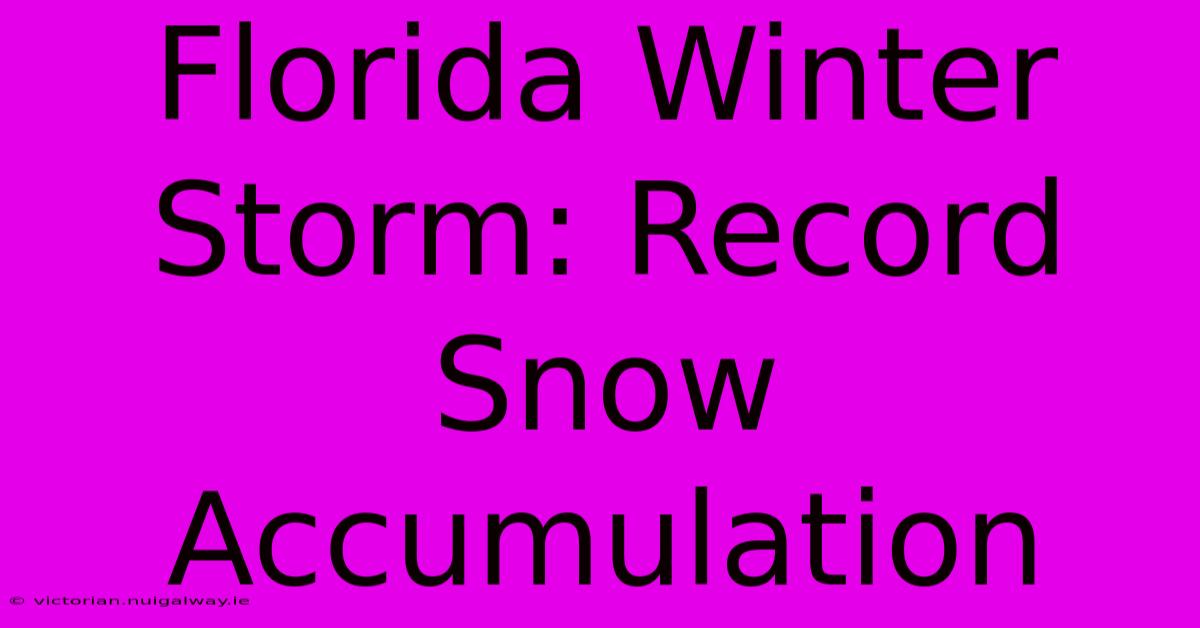 Florida Winter Storm: Record Snow Accumulation