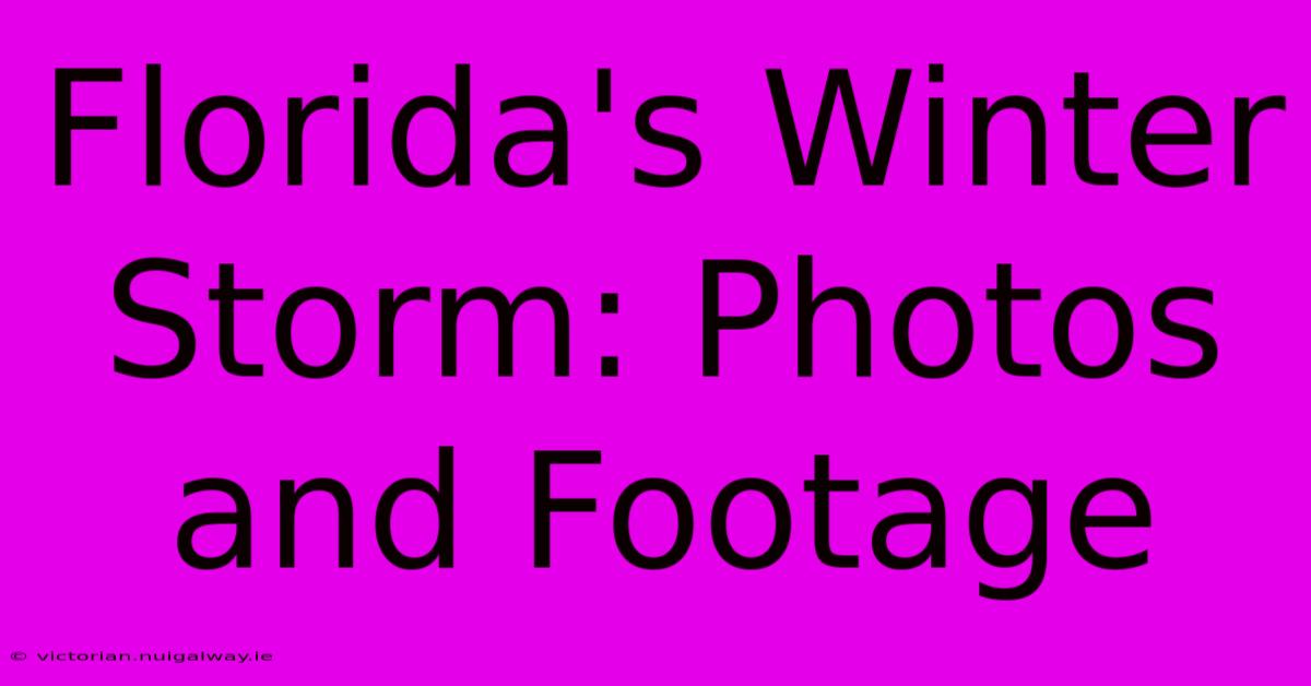 Florida's Winter Storm: Photos And Footage