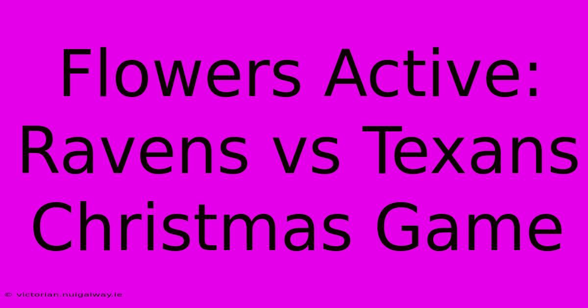 Flowers Active: Ravens Vs Texans Christmas Game