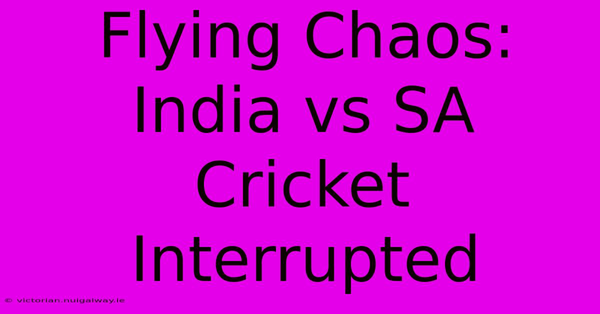 Flying Chaos: India Vs SA Cricket Interrupted