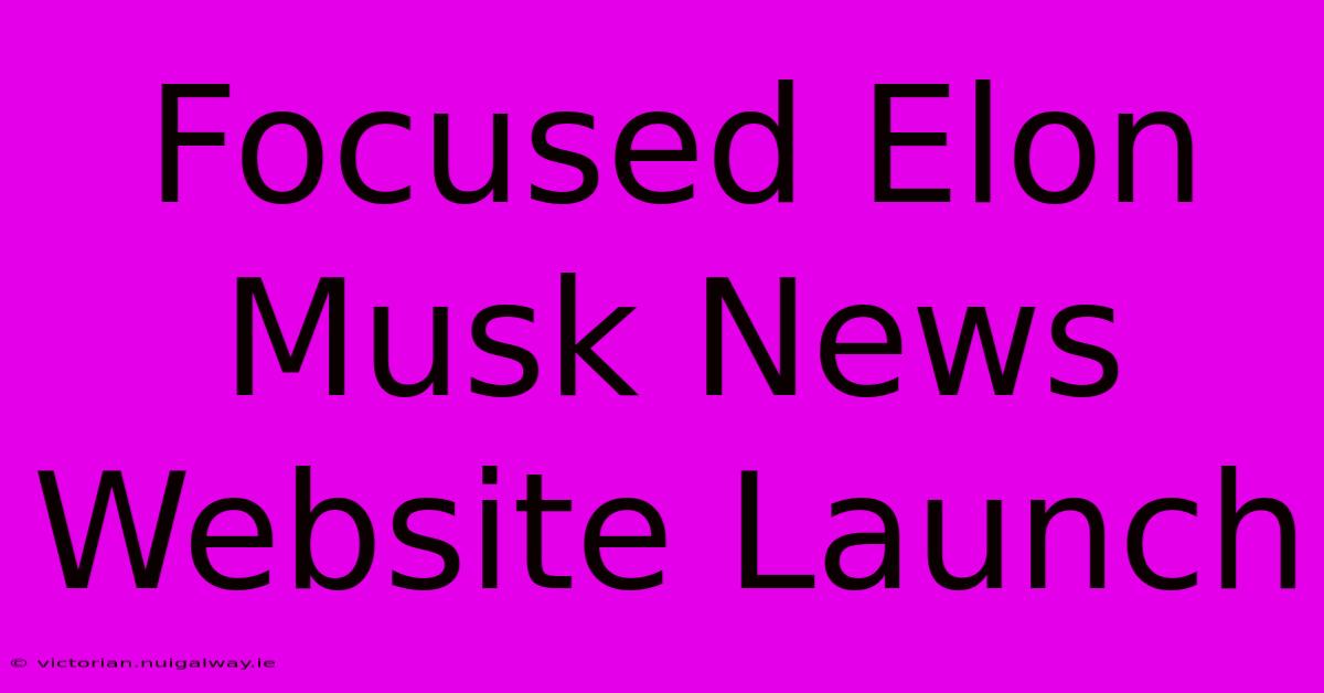 Focused Elon Musk News Website Launch