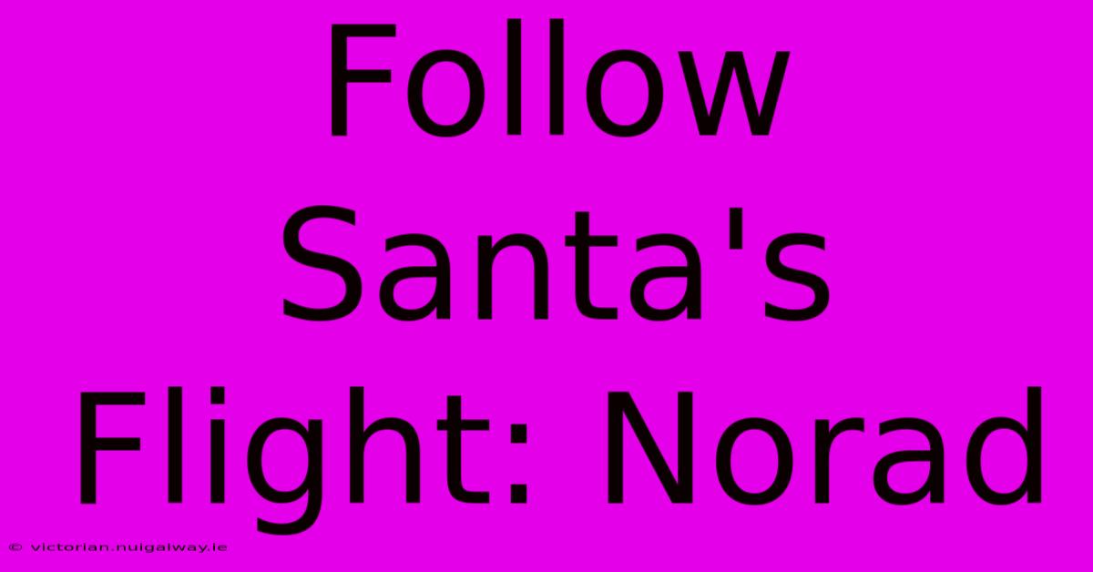 Follow Santa's Flight: Norad