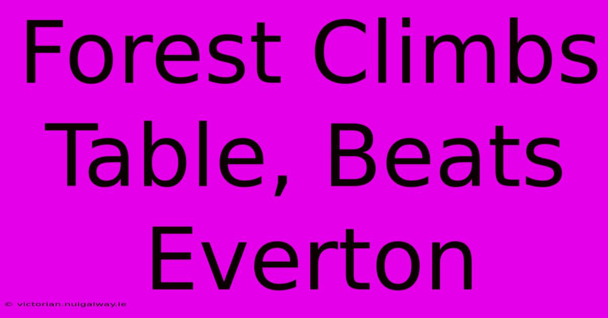 Forest Climbs Table, Beats Everton