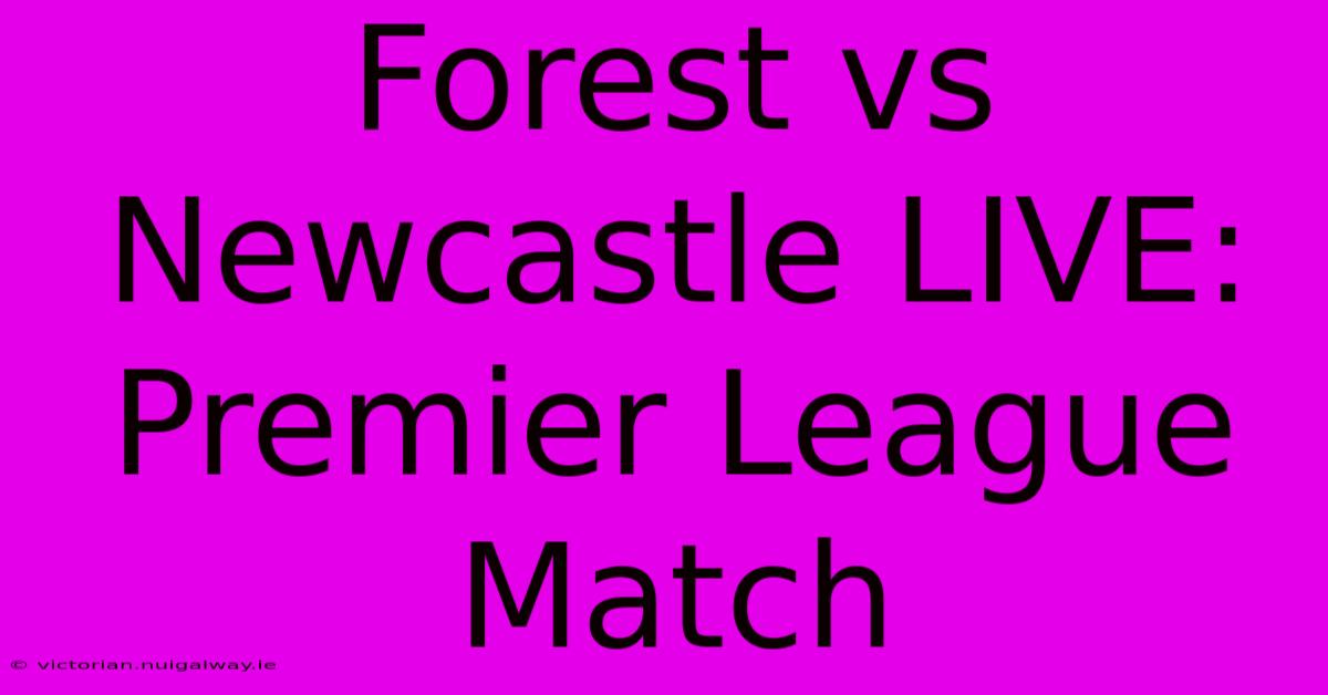 Forest Vs Newcastle LIVE: Premier League Match